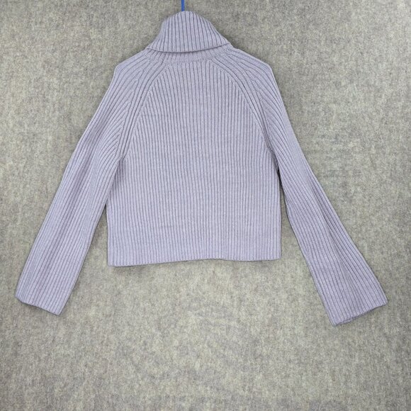 H&M Womens Ribbed Turtleneck Sweater S Lavender - Picture 2 of 6